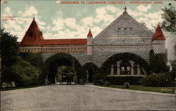 Entrance to Lakewood Cemetery Postcard