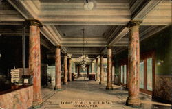 Lobby, Y.M.C.A. Building Omaha, NE Postcard Postcard
