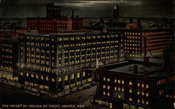 The heart of Omaha by night Postcard