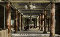 Interior of YMCA Building Postcard