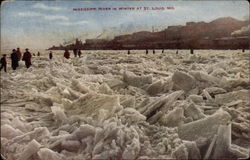Mississippi River in Winter Postcard