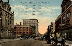 Dodge Street East From 17th Postcard