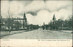 View of Livingston Avenue New Brunswick, NJ Postcard Postcard