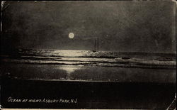 Ocean at Night Asbury Park, NJ Postcard Postcard