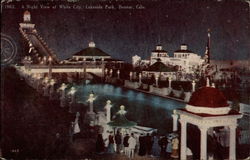 A Night View of White City, Lakeside Park Postcard