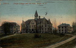 Fargo College and Dill Hall North Dakota Postcard Postcard