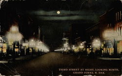 Third Street at Night, Looking North Postcard