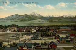 Bird's Eye View, Livingston, Montana Postcard