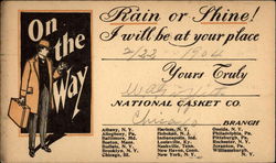National Casket Co. advertisement Postcard