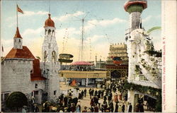 Circle swing, Luna Park Coney Island, NY Postcard Postcard
