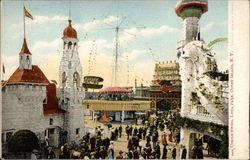 Circle swing, Luna Park Postcard