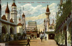 Main Court Luna Park, Coney Island New York, NY Postcard Postcard