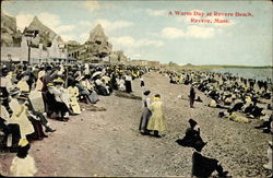 A Warm Day at the Beach Revere, MA Postcard Postcard