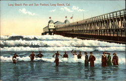 Long Beach Pier and Sun Pavilion Postcard