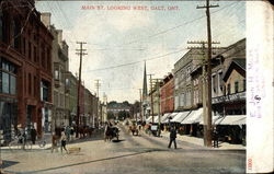 Main St. Looking West Postcard