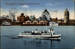 Vancouver, B.C. Canada from Burrard Inlet Postcard