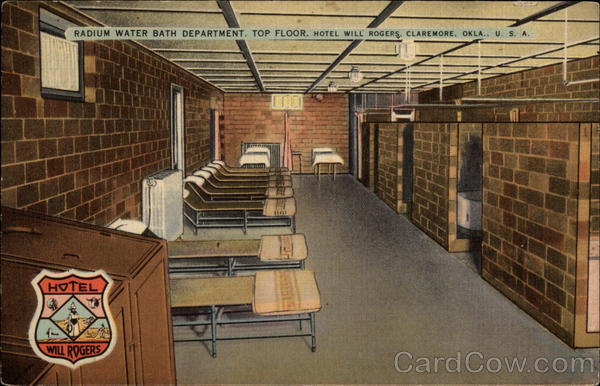 Radium Water Bath Department, Top Floor, Will Rogers Hotel Claremore Oklahoma