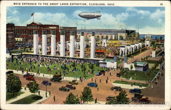 Main Entrance to the Great Lakes Exposition Cleveland Ohio