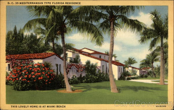Mediterranean Type Florida Residence Miami Beach
