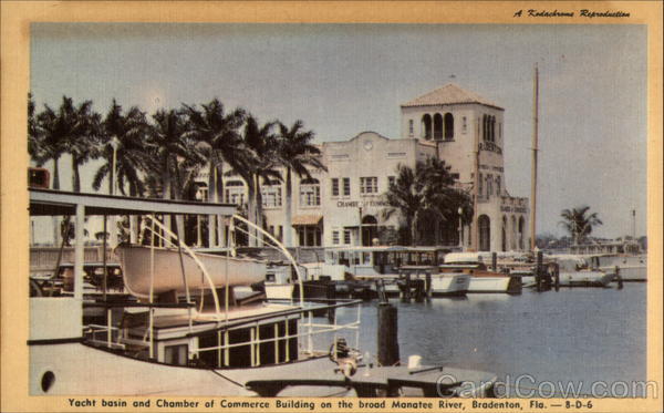 Yacht Basin and Chamber of Commerce Building on the Broad Manatee River Bradenton Florida