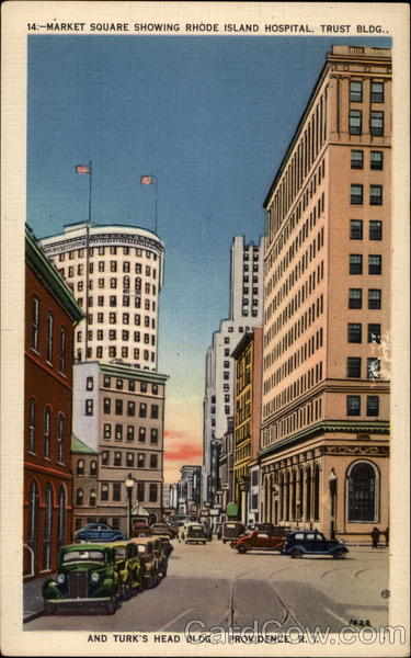 Market Square Showing Rhode Island Hospital, Trust Bldg., and Turk's Head Bldg Providence