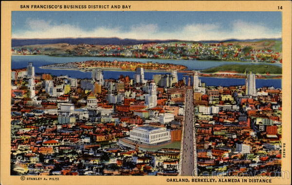 Business District and Bay San Francisco California