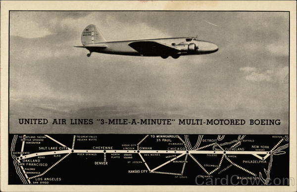 United Air Lines 3-Mile-A-Minute Multi-Motored Boeing