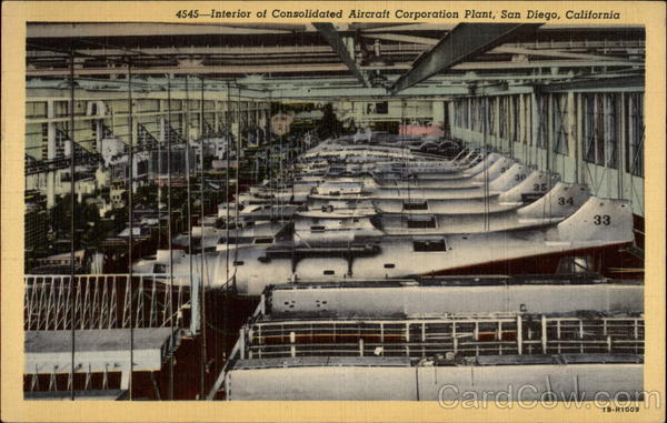 Interior of Consolidated Aircraft Corporation Plant (4545) San Diego California