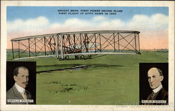 Wright Bros. First Power Driven Plane Kitty Hawk North Carolina