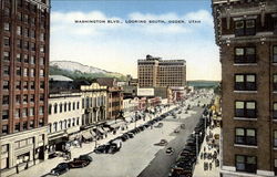 Washington Blvd,. Looking South Ogden, UT Postcard Postcard