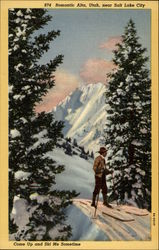 Romantic Alta - Come Up and Ski Me Sometime Utah Postcard Postcard