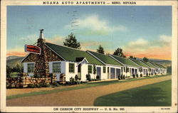 Moana Auto Apartments - On Carson City Highway Reno, NV Postcard Postcard