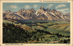 Teton Range From Gros Ventre Valley, Grand Teton National Park Postcard Postcard