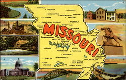 Points of Interest in Missouri Postcard Postcard