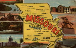 The "Show Me" State Missouri Maps Postcard Postcard