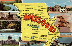 The "Show Me" State Missouri Maps Postcard Postcard