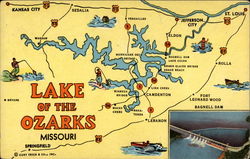 Lake of the Ozarks - Bagnell Dam Postcard