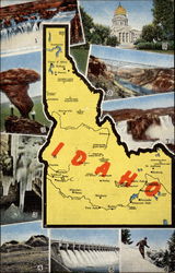 Idaho Maps Postcard Postcard
