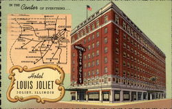 Hotel Louis Joliet Illinois Postcard Postcard