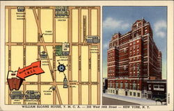 William Sloane House, YMCA New York, NY Maps Postcard Postcard