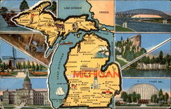 Scenic Views of Michigan Postcard