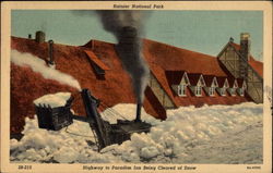Highway to Paradise Inn Being Cleared of Snow Postcard