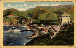 Avalon and Bay from the Chimes Tower Santa Catalina Island, CA Postcard Postcard