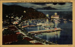 Night Time on the "Isle of Romance," Avalon Bay Postcard