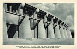 Overflow Spillway - Fort Peck Dam near Glasgow, Montana Postcard Postcard