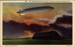 The Goodyear-Zeppelin Corp's Factory and Dock Akron, OH Postcard Postcard