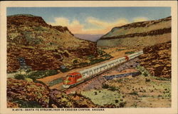 Santa Fe steamliner, Crozier Canyon Arizona Postcard Postcard