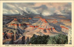 A Storm in the Canyon, From Powell Point Postcard