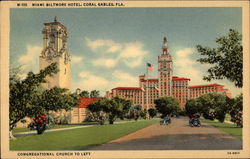 Miami Biltmore Hotel, Congregational Church to Left Coral Gables, FL Postcard Postcard