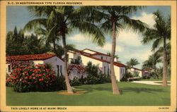 Mediterranean Type Florida Residence Postcard